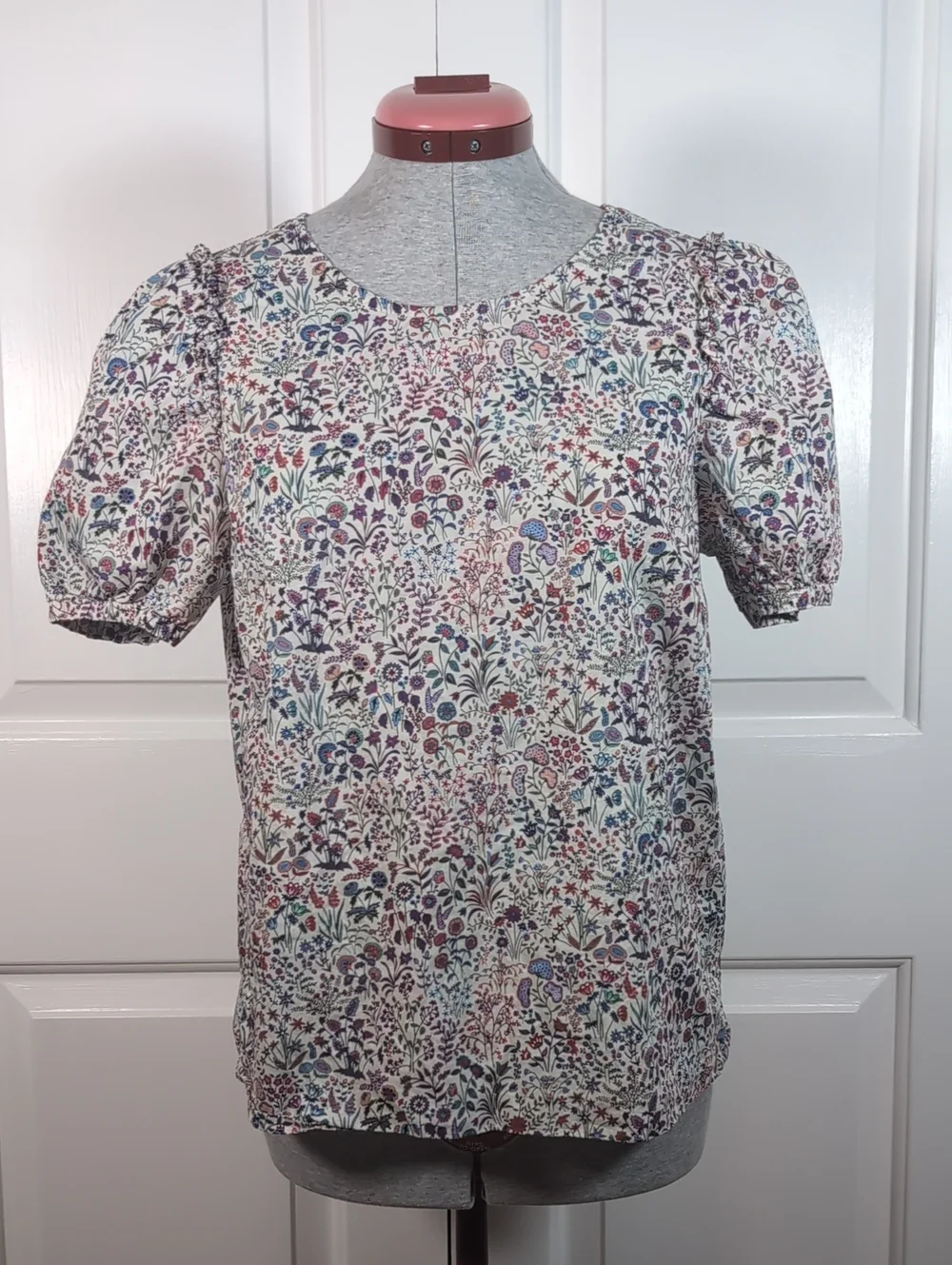J.Crew Liberty Fabric Floral Smocked Puff Sleeve Top Ditsy Print Blouse S